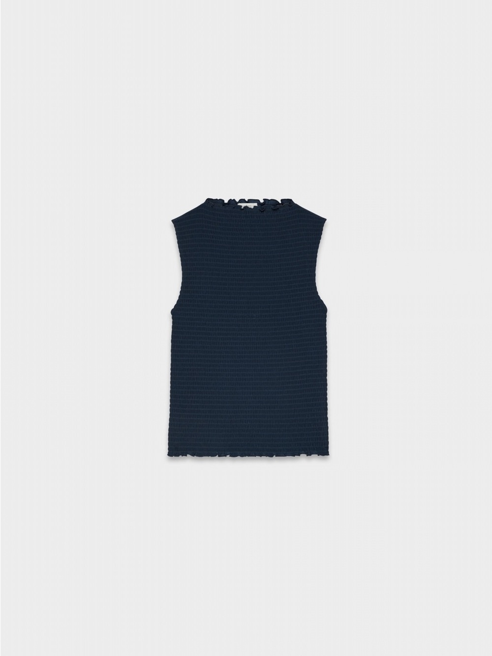 Wilfred Navy Ribbed Sleeveless Mock Neck Tank